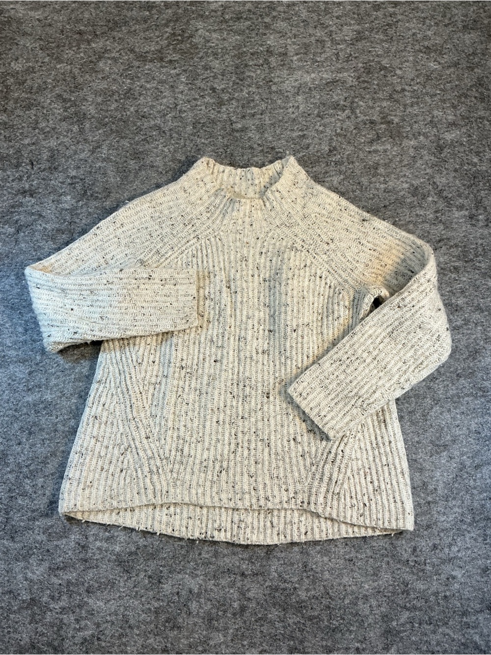 Madewell Cream Speckled Ribbed Sweater Size S